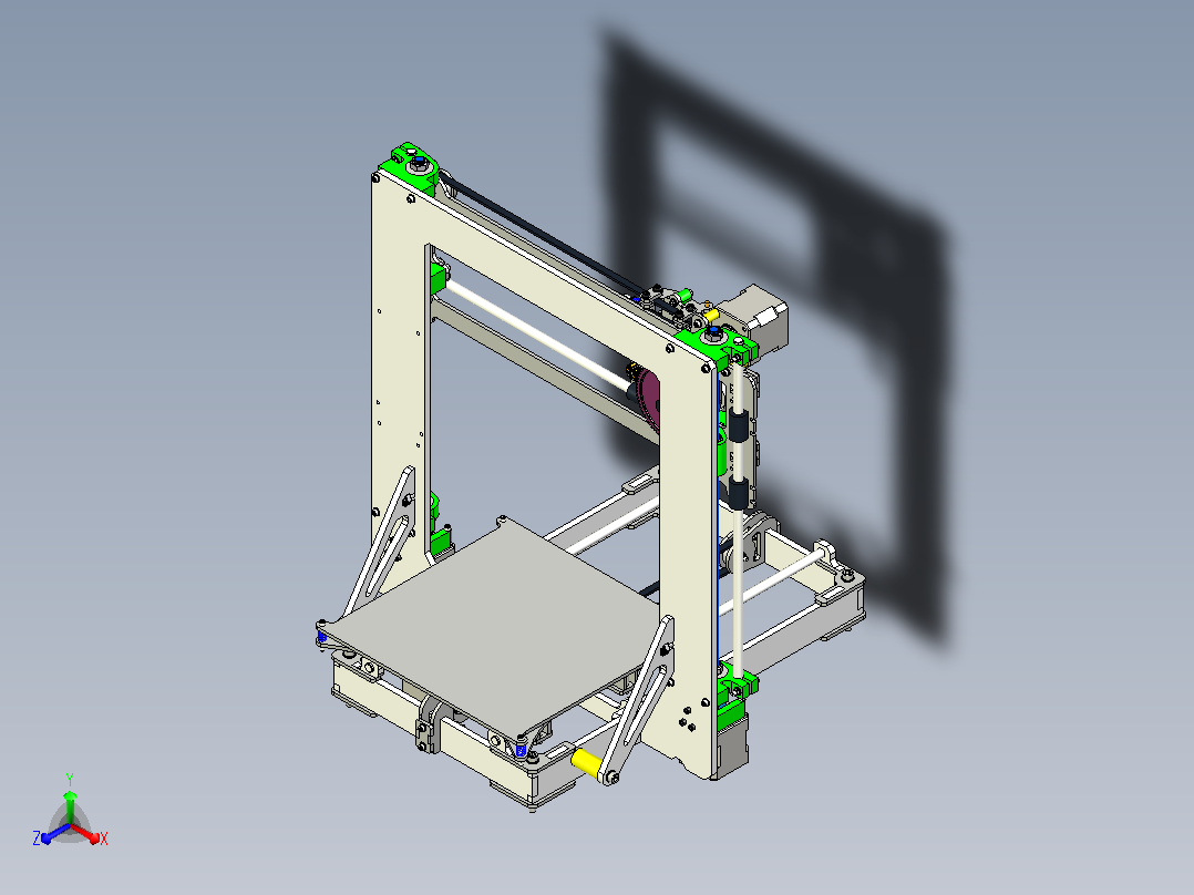 3D打印机模型-拉各斯 i3.2 LASERCUT正等轴测图