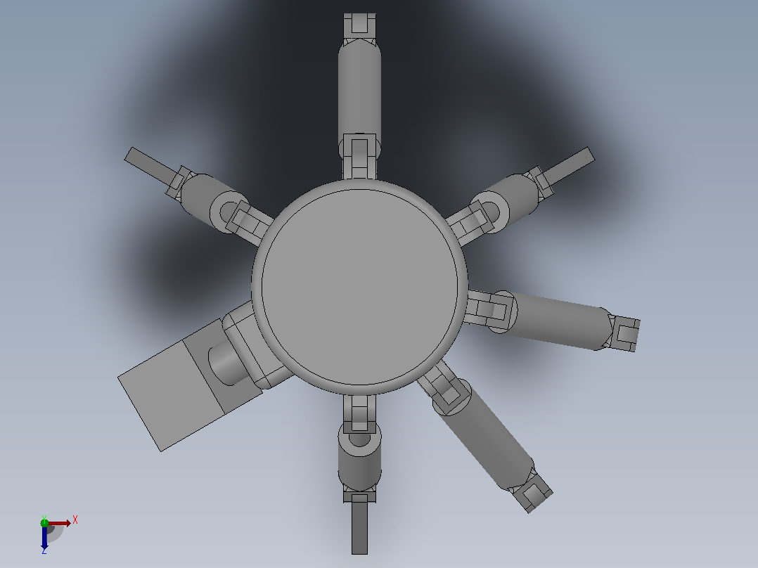 小型的抓地探测机器人俯视图
