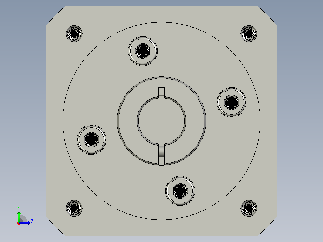 间隙减速器gearbox_gbx060025k_gbk_060_070_3_f左视图