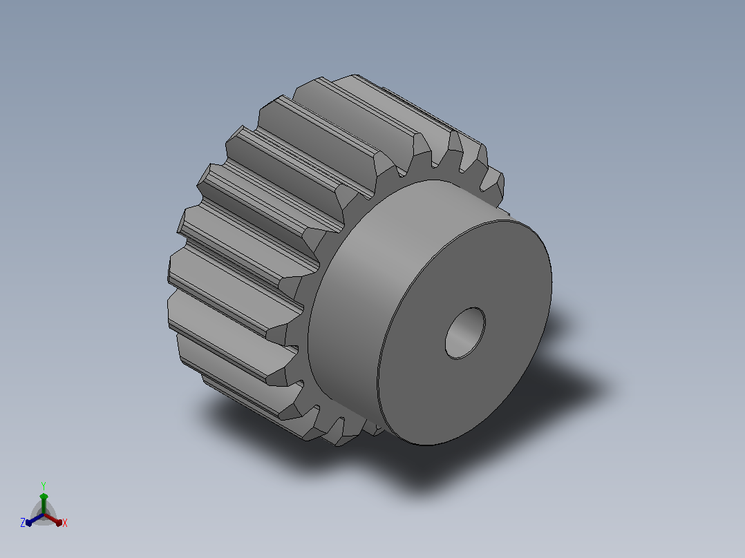 凸缘型模数3直齿轮压力角20°_GSGDC-3-19-30-dc10-A正等轴测图