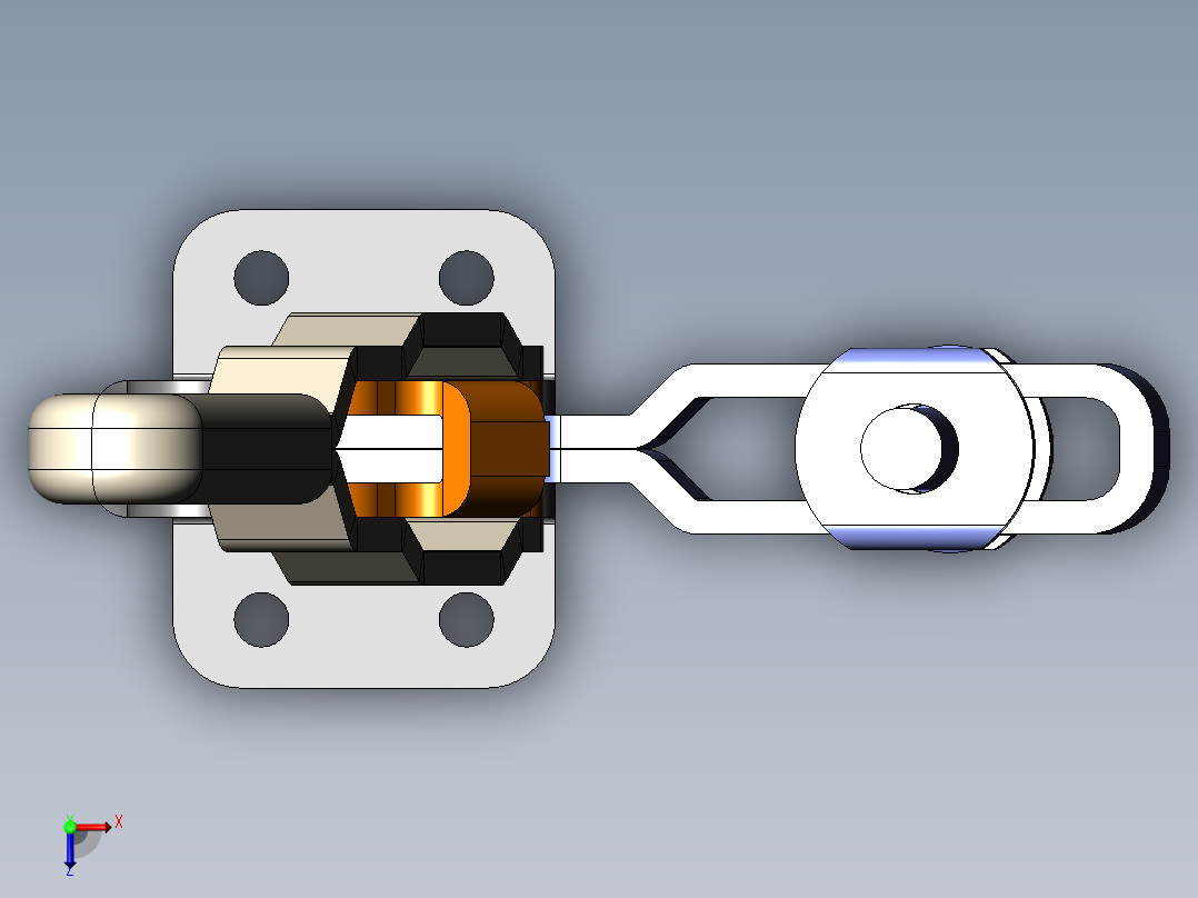 一个很巧妙的自动夹具俯视图