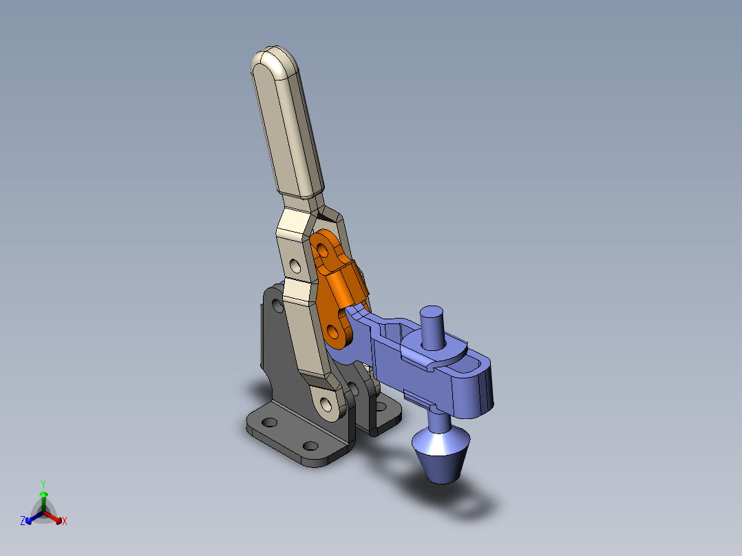 一个很巧妙的自动夹具正等轴测图