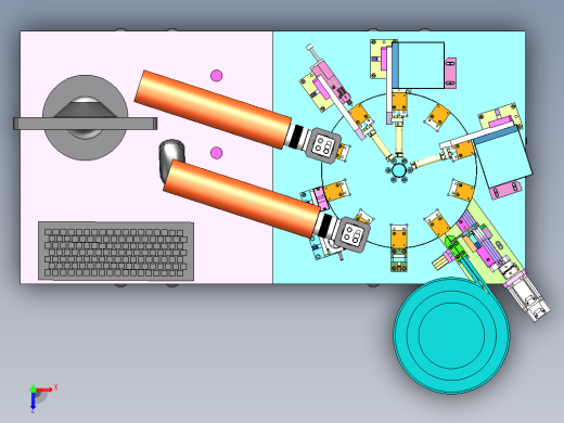 转盘式全自动卡针焊接机含工程图sw19可编辑俯视缩略图