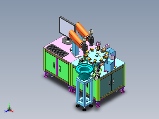 转盘式全自动卡针焊接机含工程图sw19可编辑正等轴测缩略图