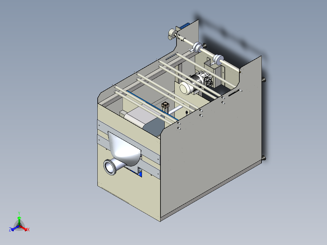 国外包装机模型3D模型正等轴测图