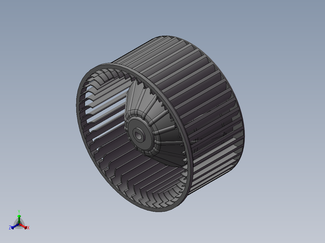 汽车电机叶轮正等轴测图