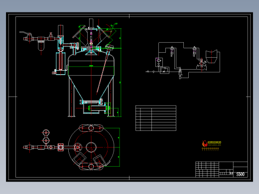 下引式发送器图纸-容积300L