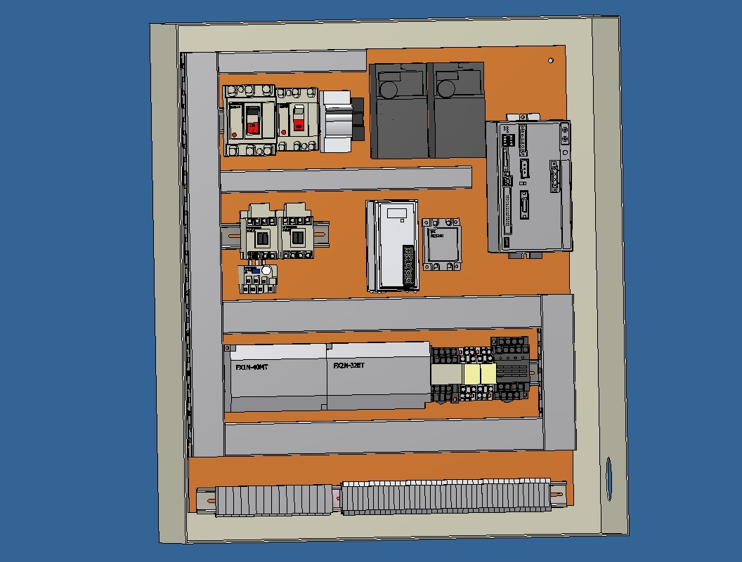 电气箱中的3D电气面板