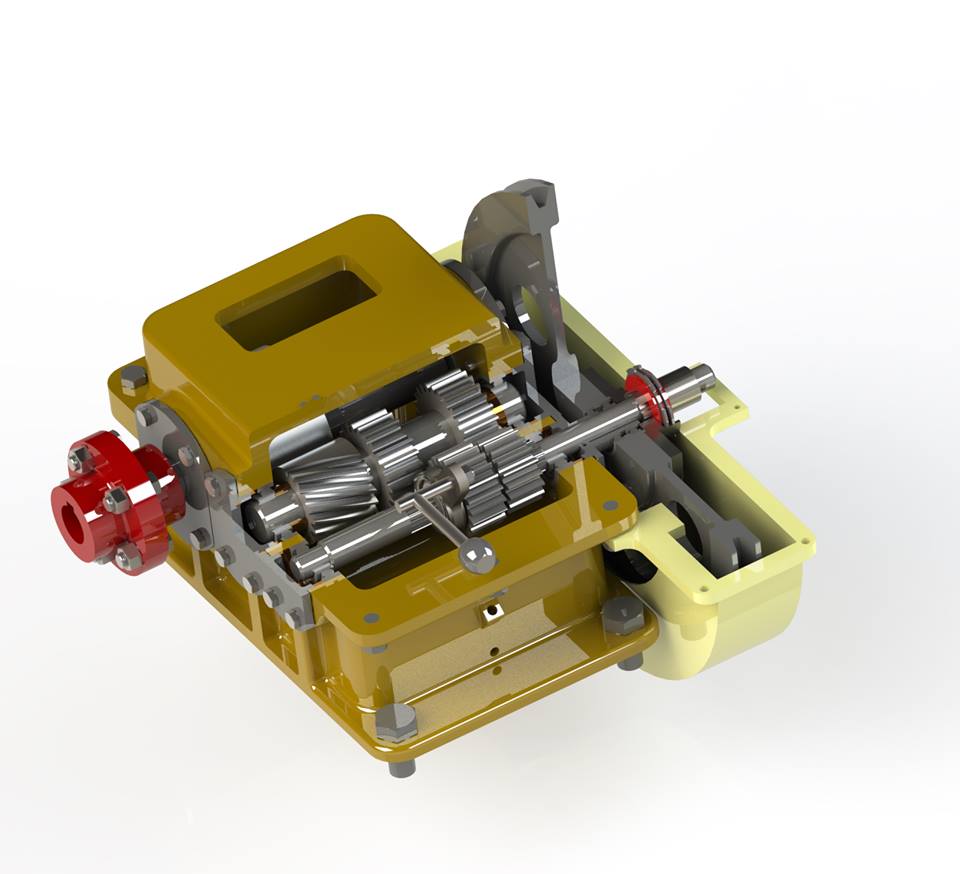 2级2档变速箱3D模型图纸 Solidworks设计