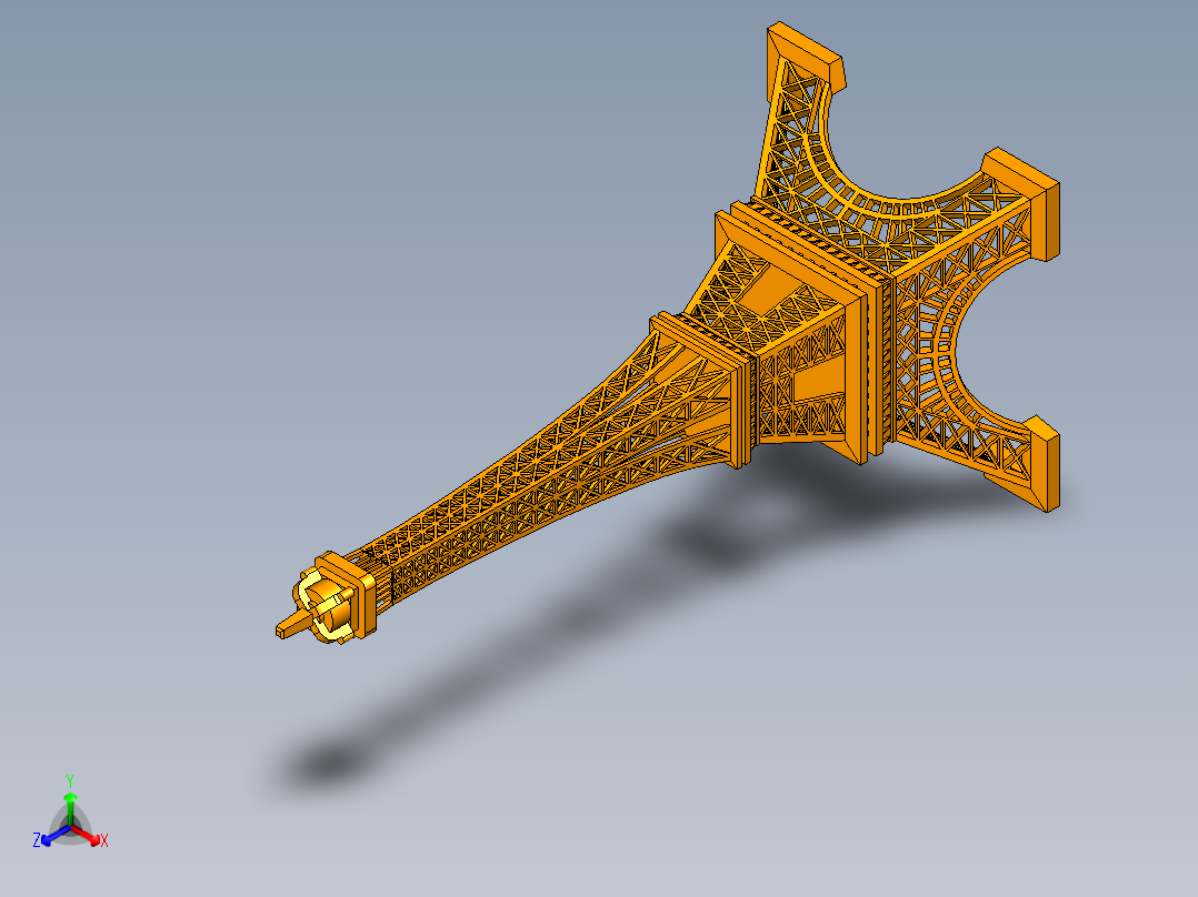 埃菲尔铁塔正等轴测图