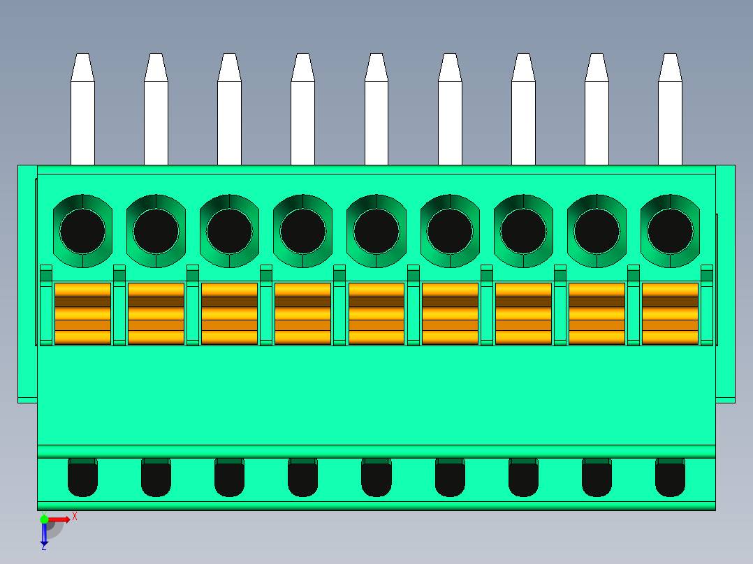 DEGSON 15EDG 系列 2.5mm 接线端子包-15EDGRC+KD-2.5-09P-14-00AH俯视图
