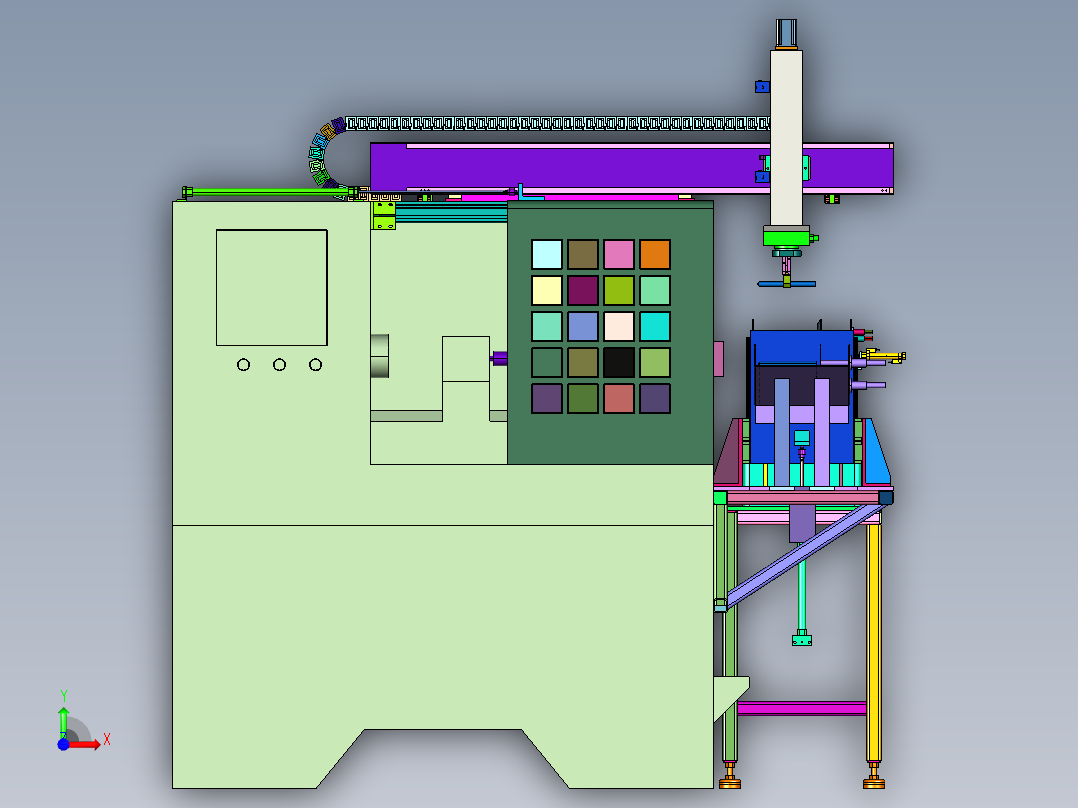 一拖一车床供料系统前视图