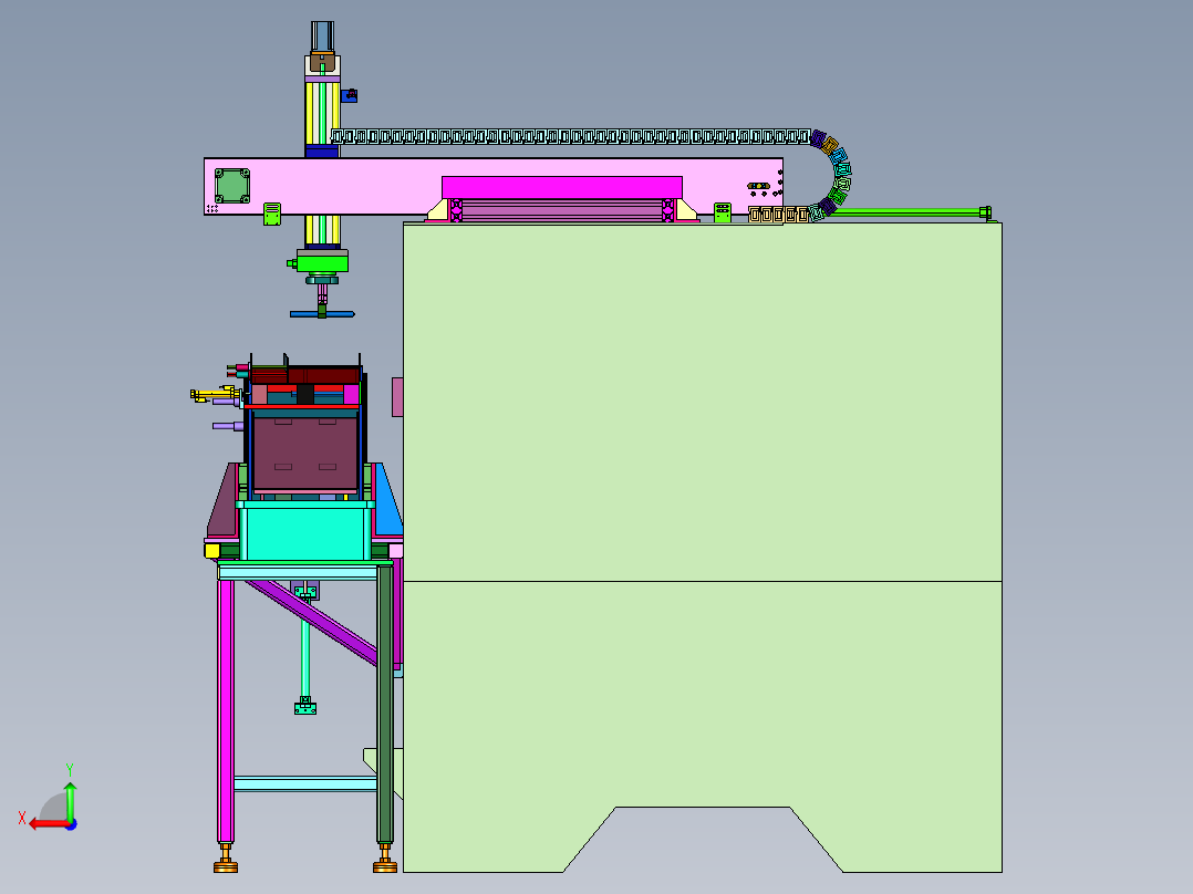 一拖一车床供料系统后视图