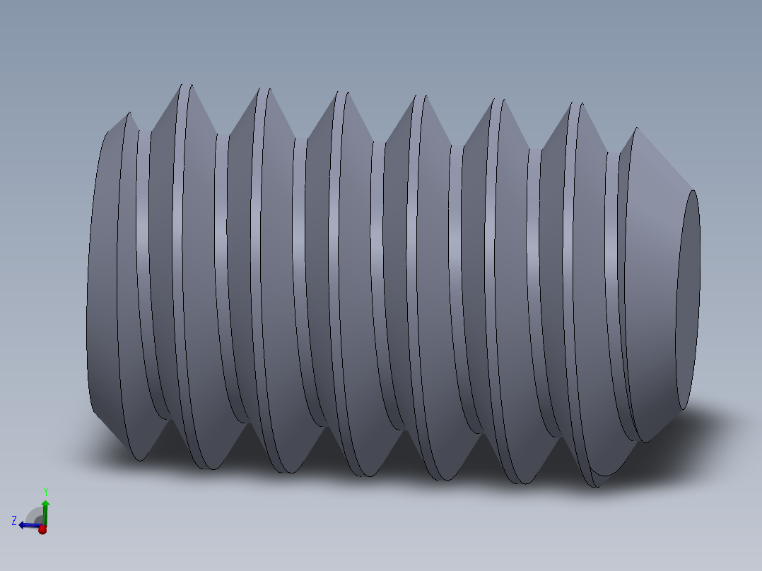 UNC 平头紧定螺钉-UNC SET SCREW 5-40 x0.187.SLDPRT主视图