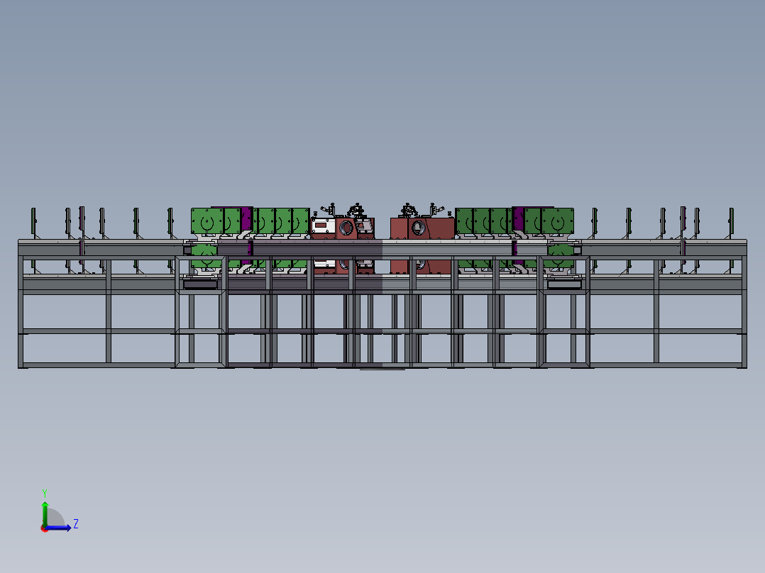 六工位测试标定设备左视图