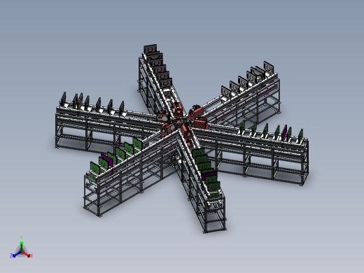 六工位测试标定设备正等轴测缩略图