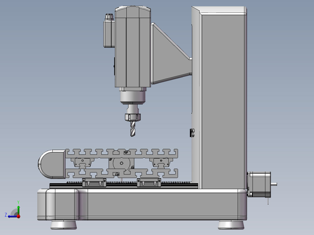 YZ三轴钻孔机右视图