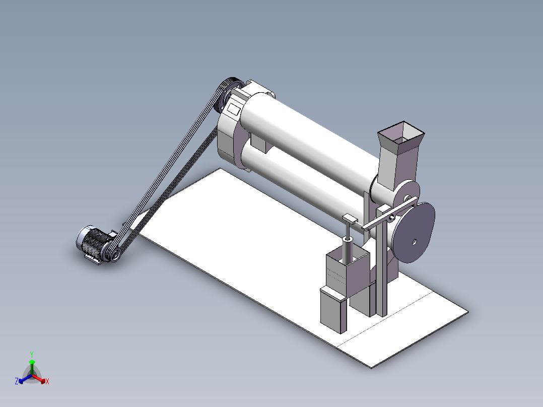 土豆去皮切片机正等轴测图