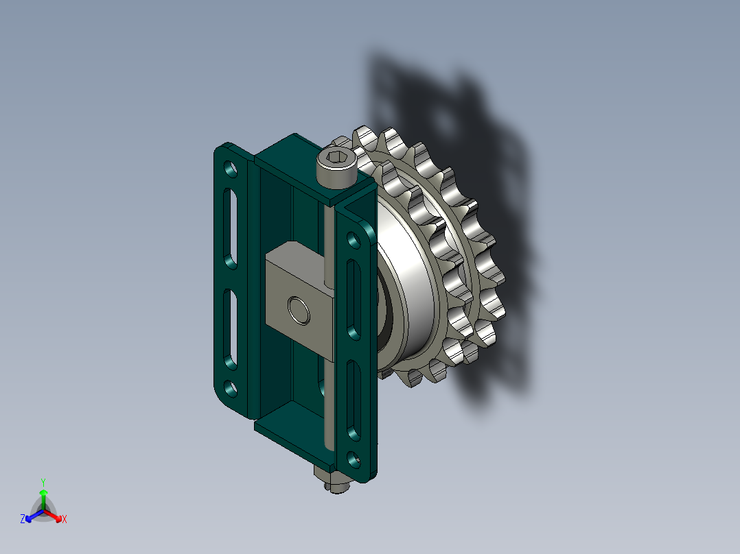 双滚子链条阻尼器08-A-1ISO606-94正等轴测图