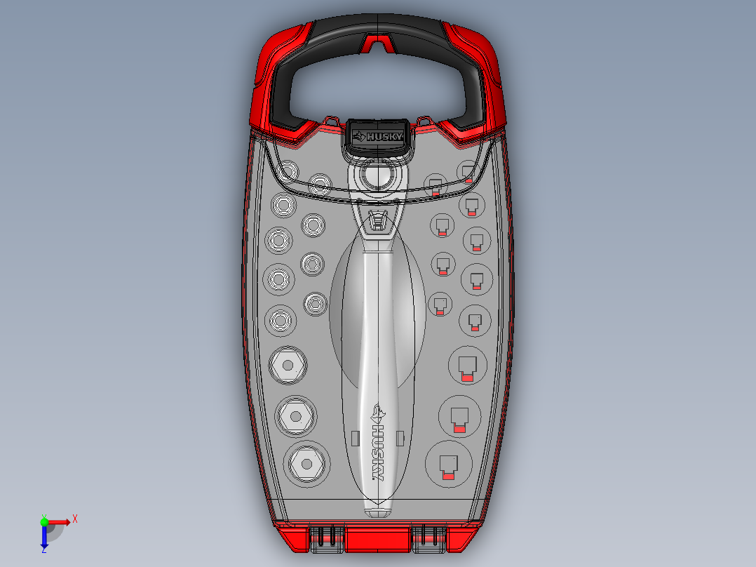 25PCS塑料工具盒套装==49809俯视图