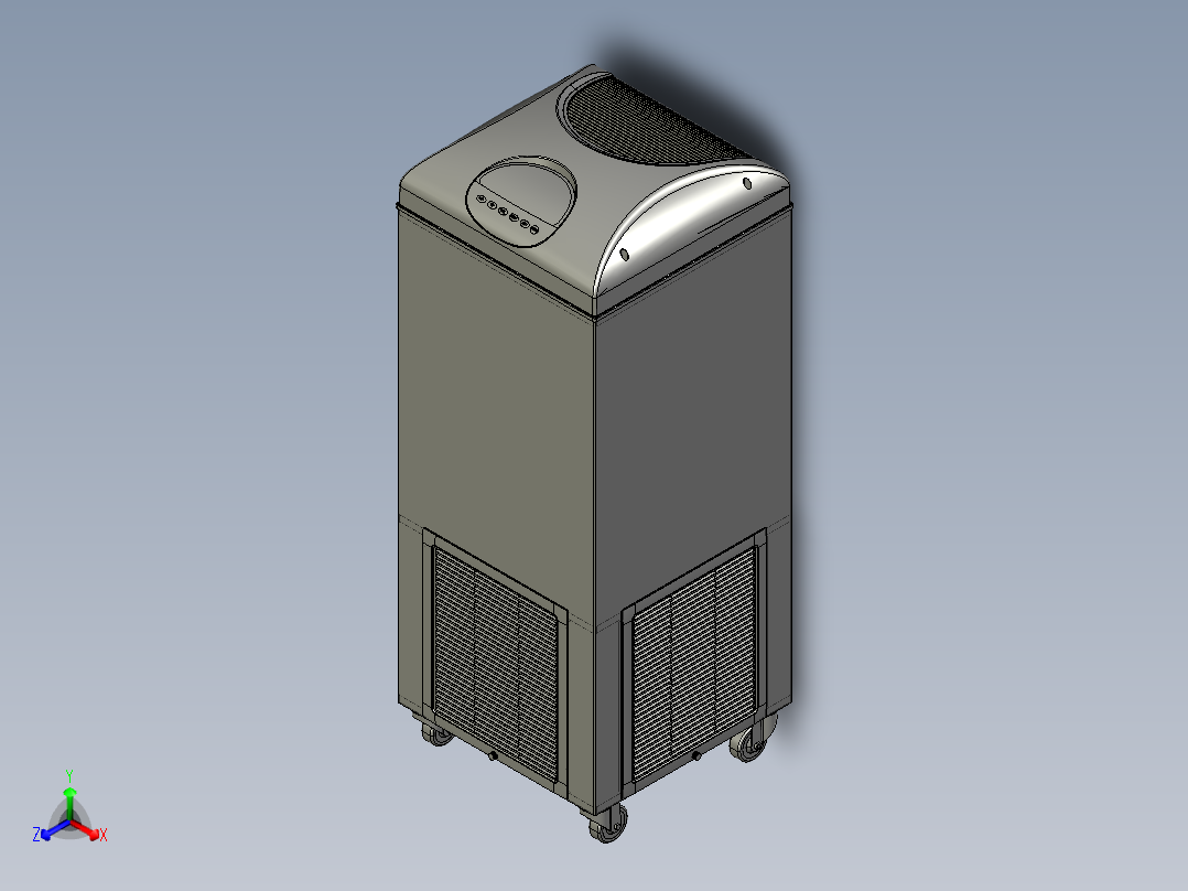 家用空气净化机正等轴测图