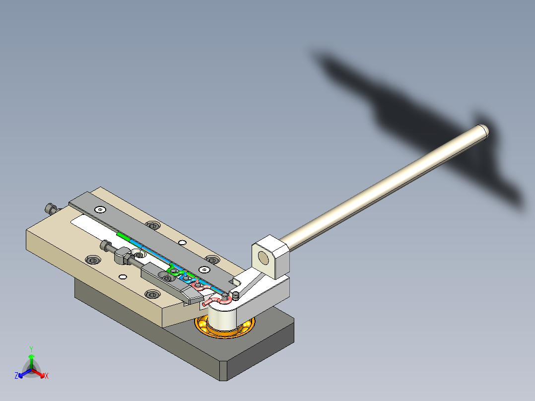 一种简单的钢丝弯曲工具正等轴测图