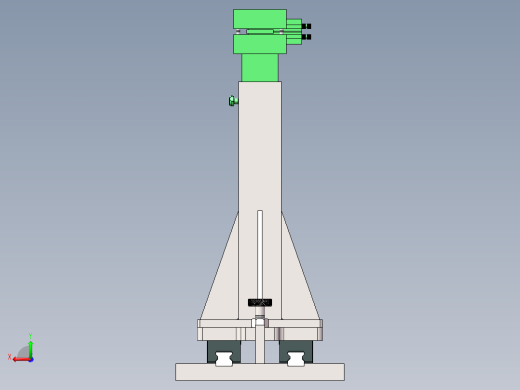 端部支撑立柱3d图纸 SolidWorks设计 轨道直线移动立柱自锁3d模型后视缩略图