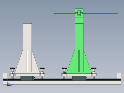 端部支撑立柱3d图纸 SolidWorks设计 轨道直线移动立柱自锁3d模型左视缩略图