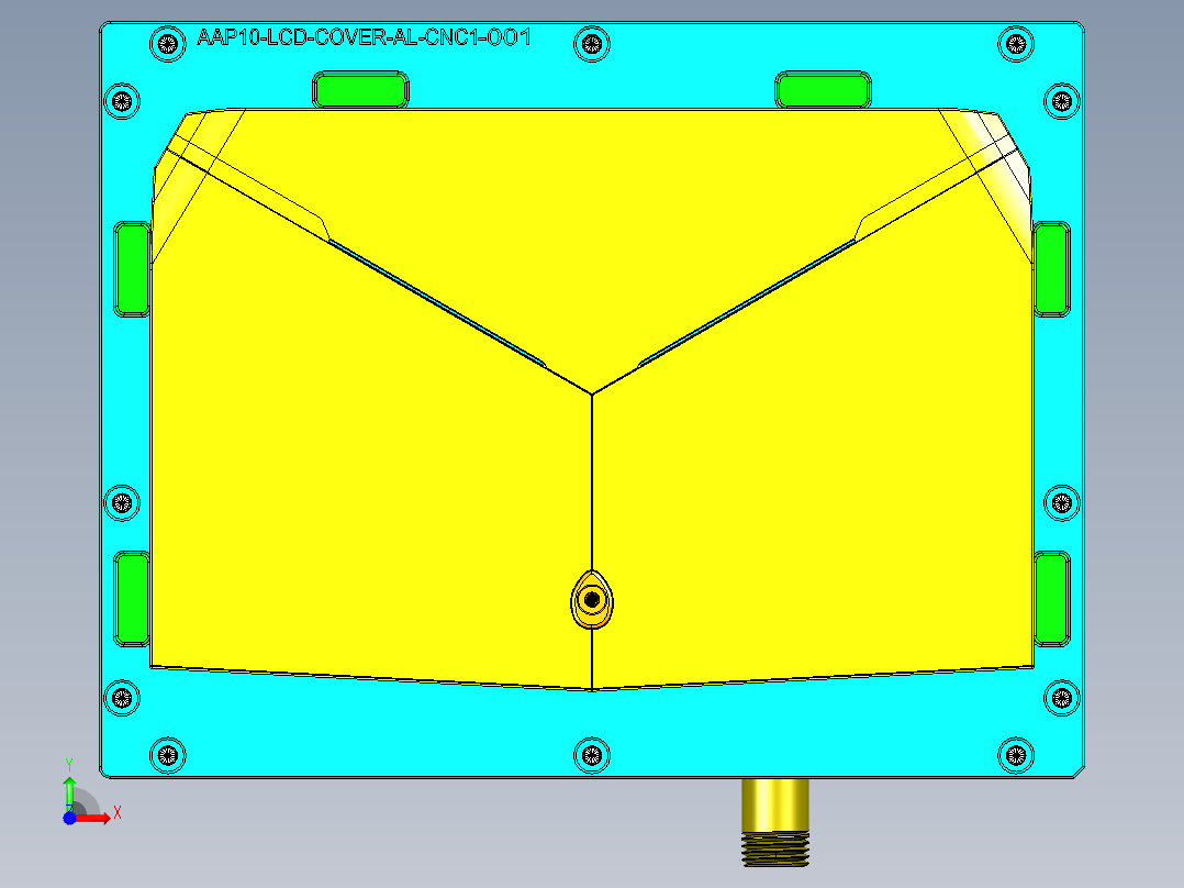 aap10_lcd_cover_al-笔记本CNC工装夹具三维模型CNC1前视图