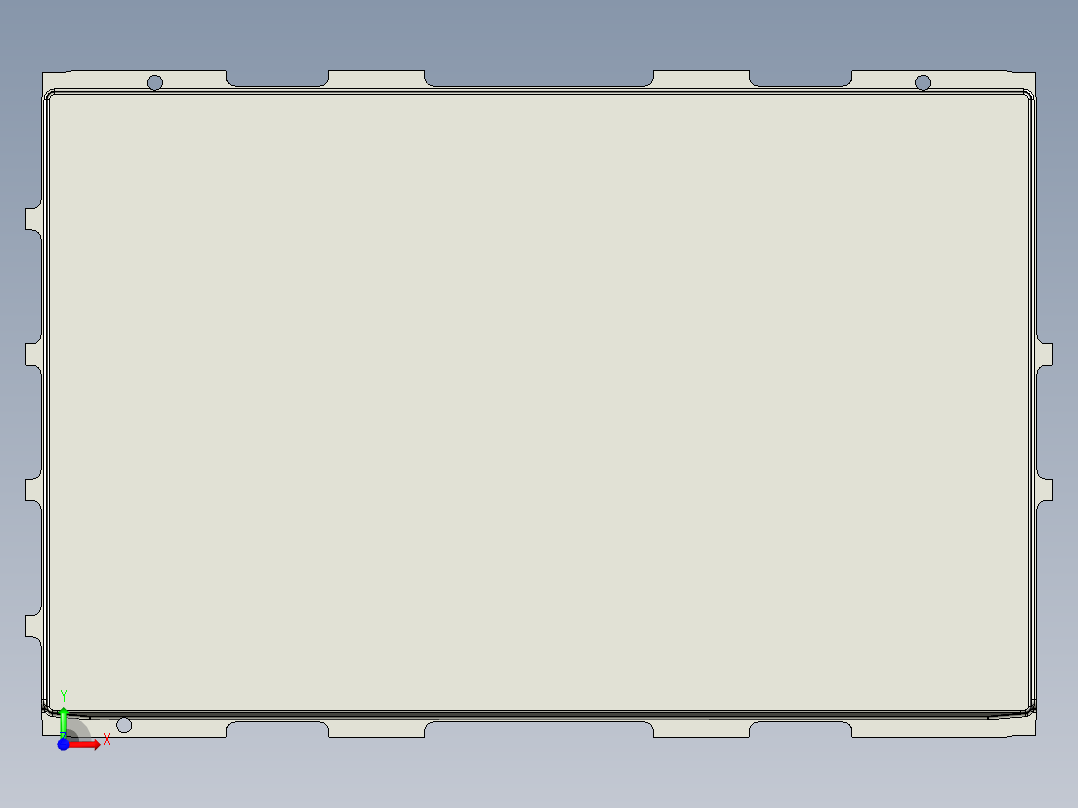 压铸笔记本外壳铣外观面刀路模型前视图