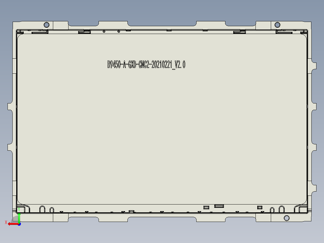 压铸笔记本外壳铣外观面刀路模型后视图