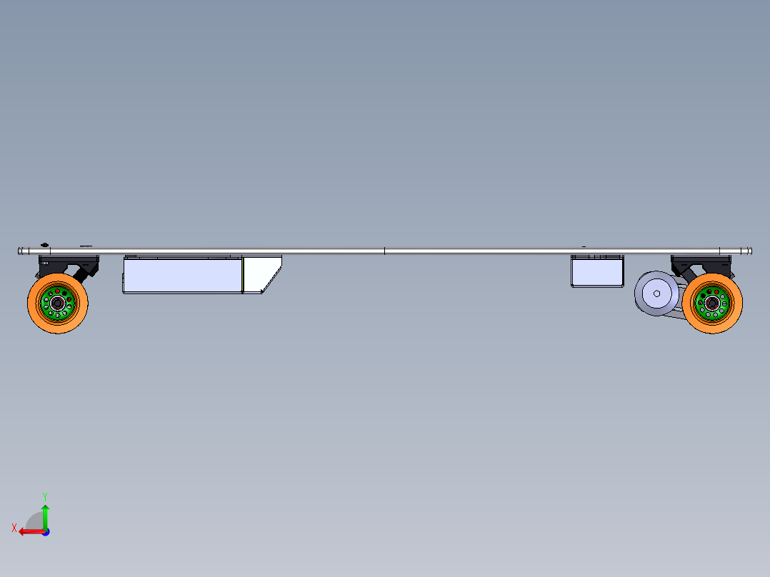 电动滑板后视图