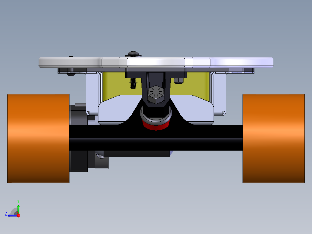 电动滑板右视图
