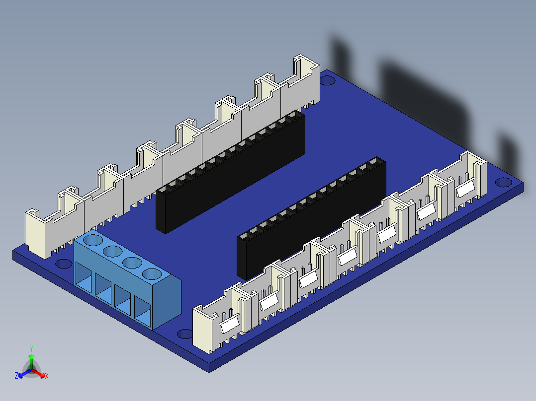 B3004397-Arduino MKR Grove 连接器载体正等轴测图