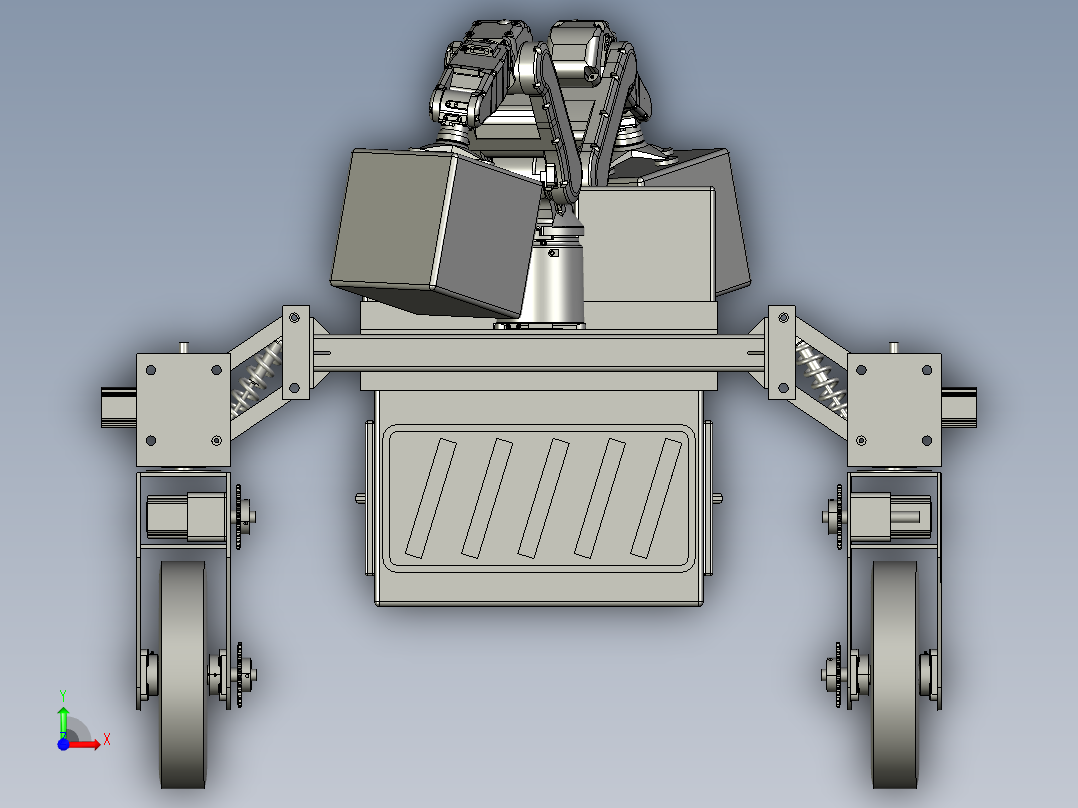 四向行驶的智能搬运车前视图