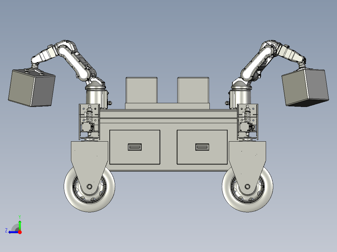 四向行驶的智能搬运车右视图
