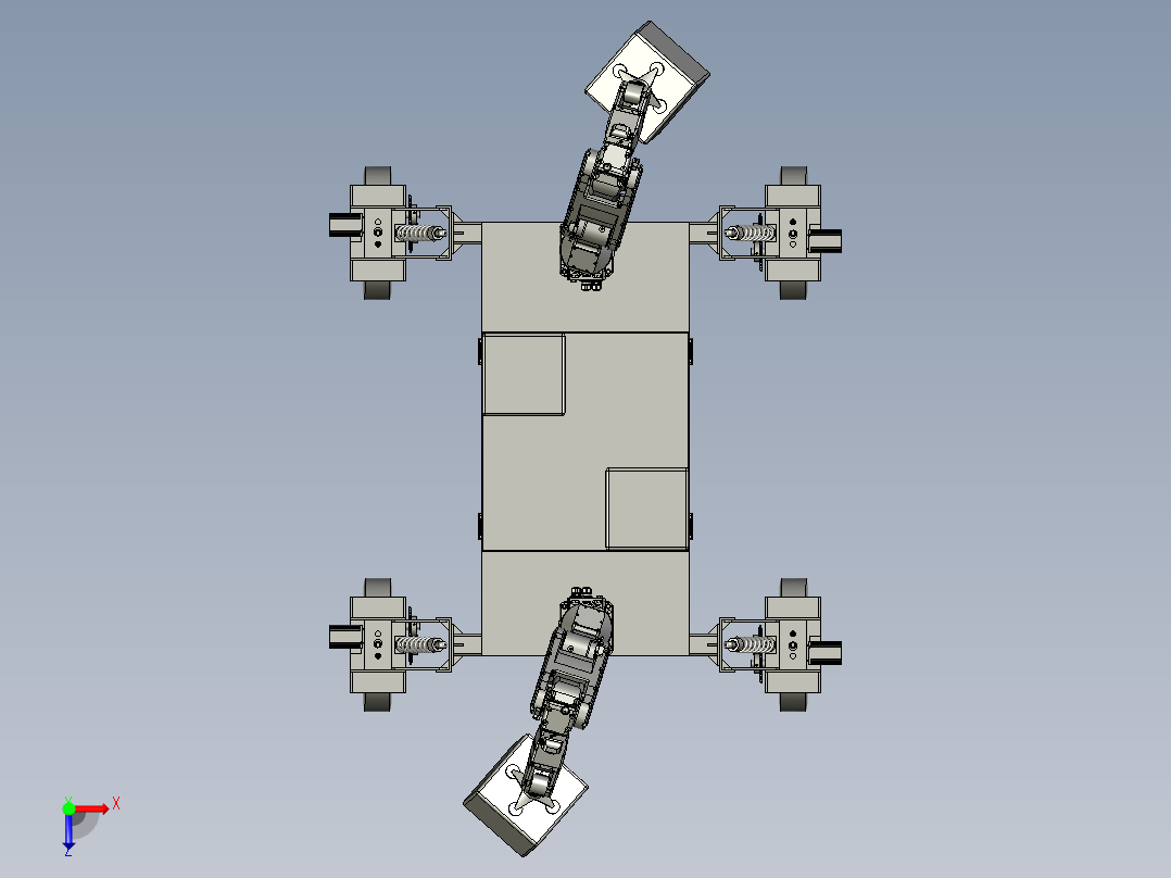 四向行驶的智能搬运车俯视图