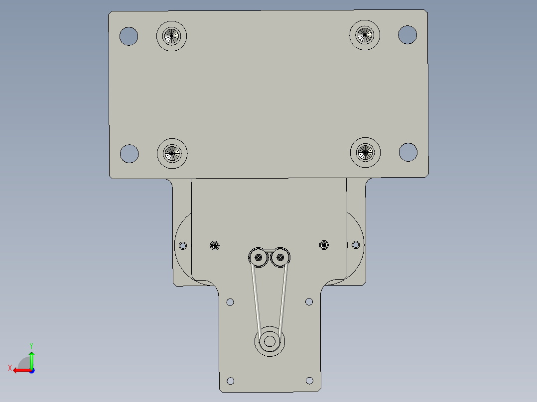 U000M5锁螺丝组件后视图