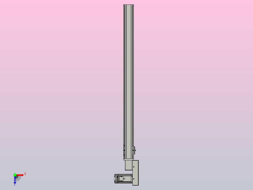 皮带直线轴半封闭可选导轨TPA-HNB-65S-90-L850-MR-Y-P10-N3俯视图