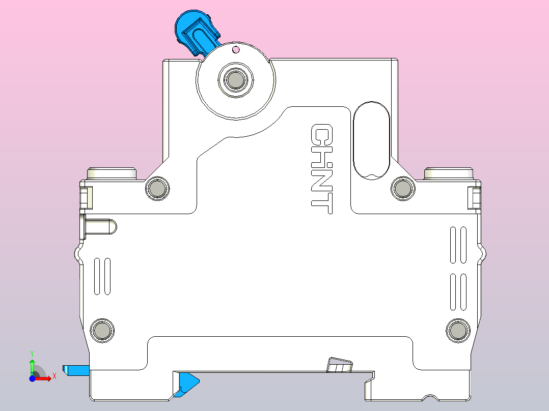 NXB-63 4P小型断路器三维模型202404 (1)前视图