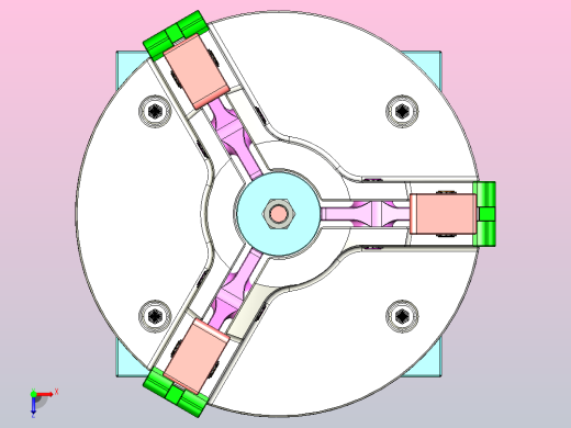 夹具-784-卡盘3D数模图纸 STEP IGS格式俯视缩略图