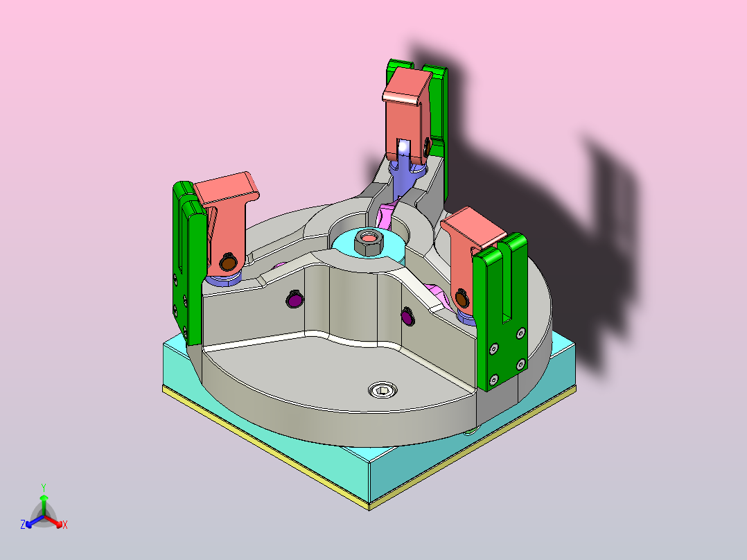夹具-784-卡盘3D数模图纸 STEP IGS格式正等轴测图