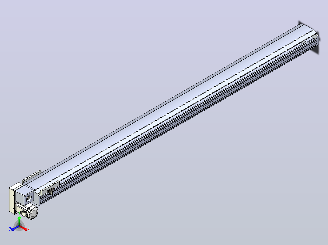 皮带直线轴半封闭可选导轨TPA-HNB-175D-140-L2200-LP-Y-P75-N3正等轴测图