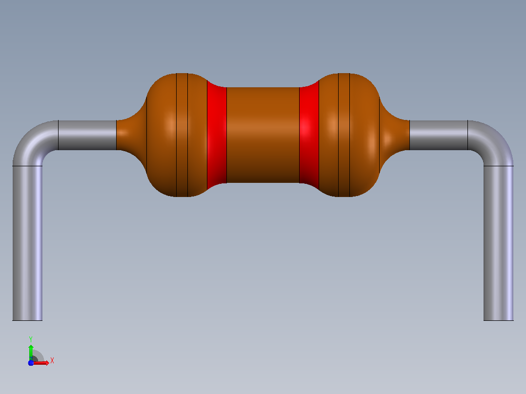电子器件电阻电容Resistor 7_62mm DIP前视图