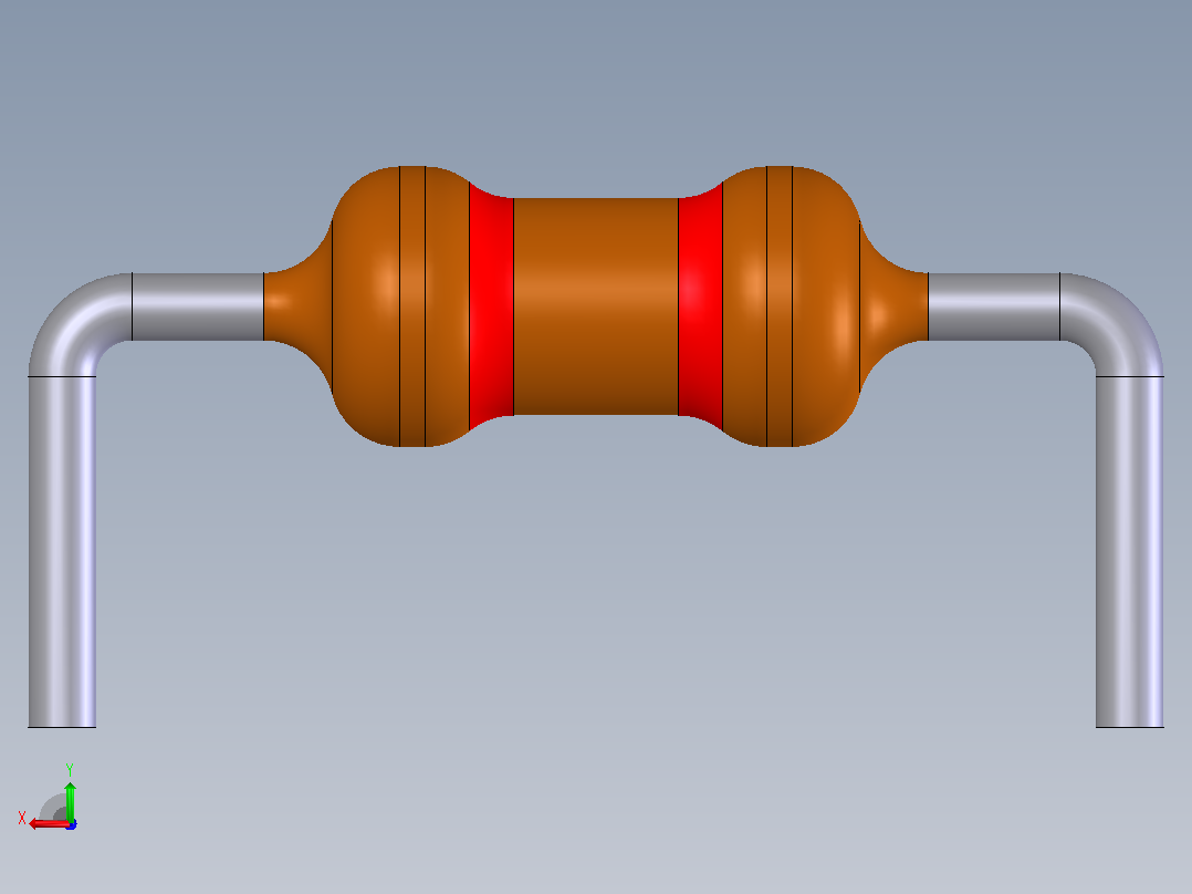 电子器件电阻电容Resistor 7_62mm DIP后视图