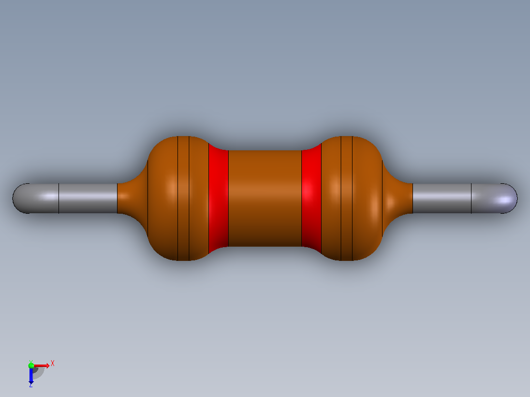 电子器件电阻电容Resistor 7_62mm DIP俯视图