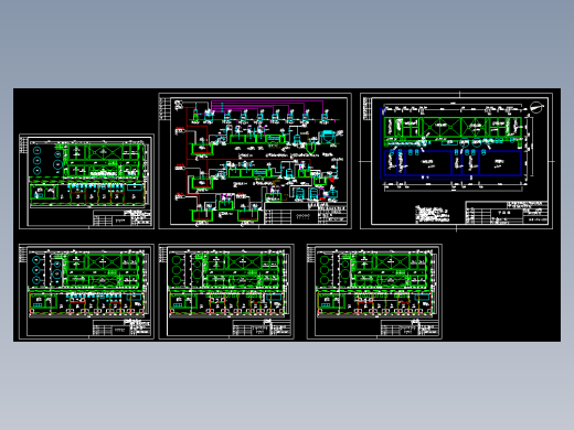 560吨酸洗电镀废水处理工艺流程平面布置及土建cad图纸环