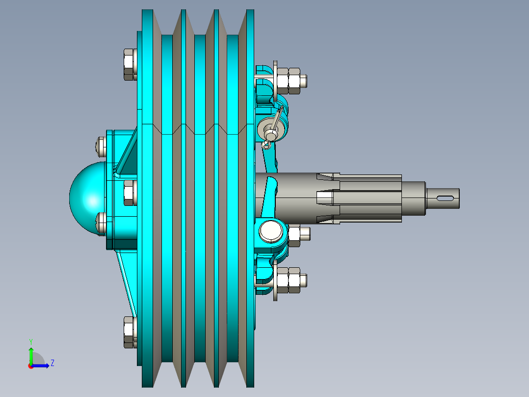 拖拉机多板离合器左视图