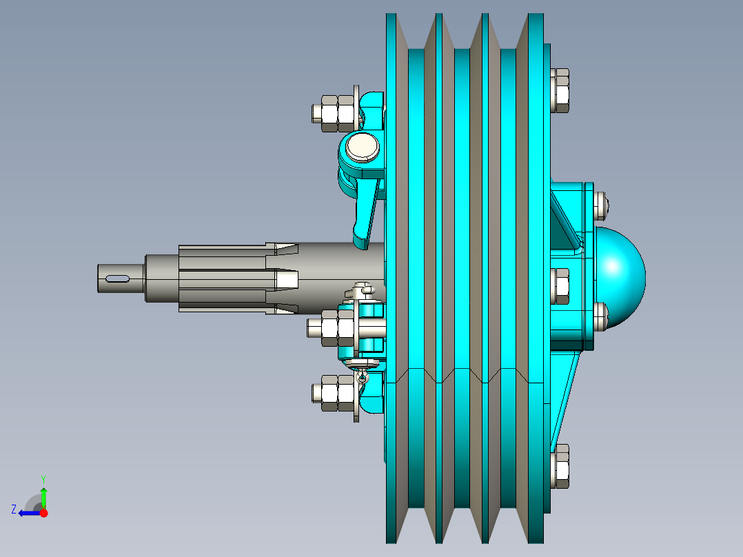 拖拉机多板离合器右视图