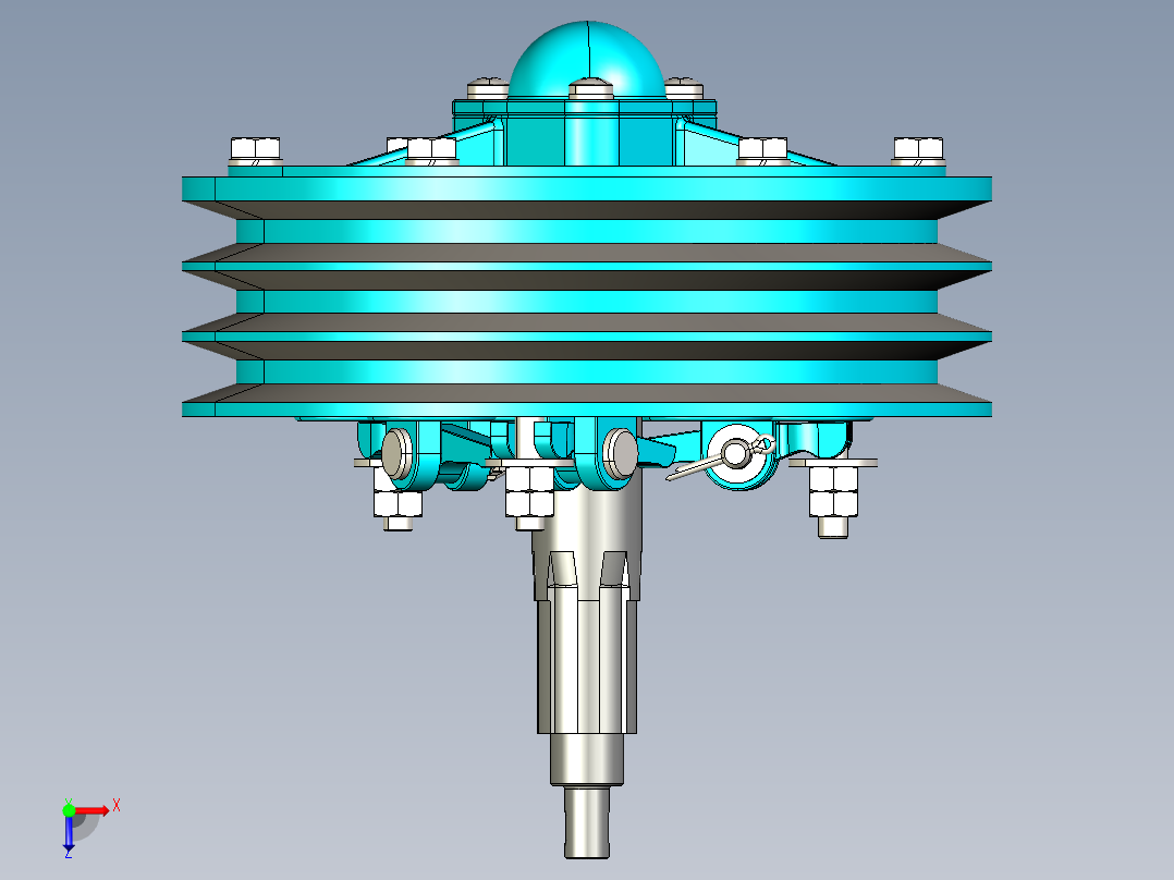 拖拉机多板离合器俯视图